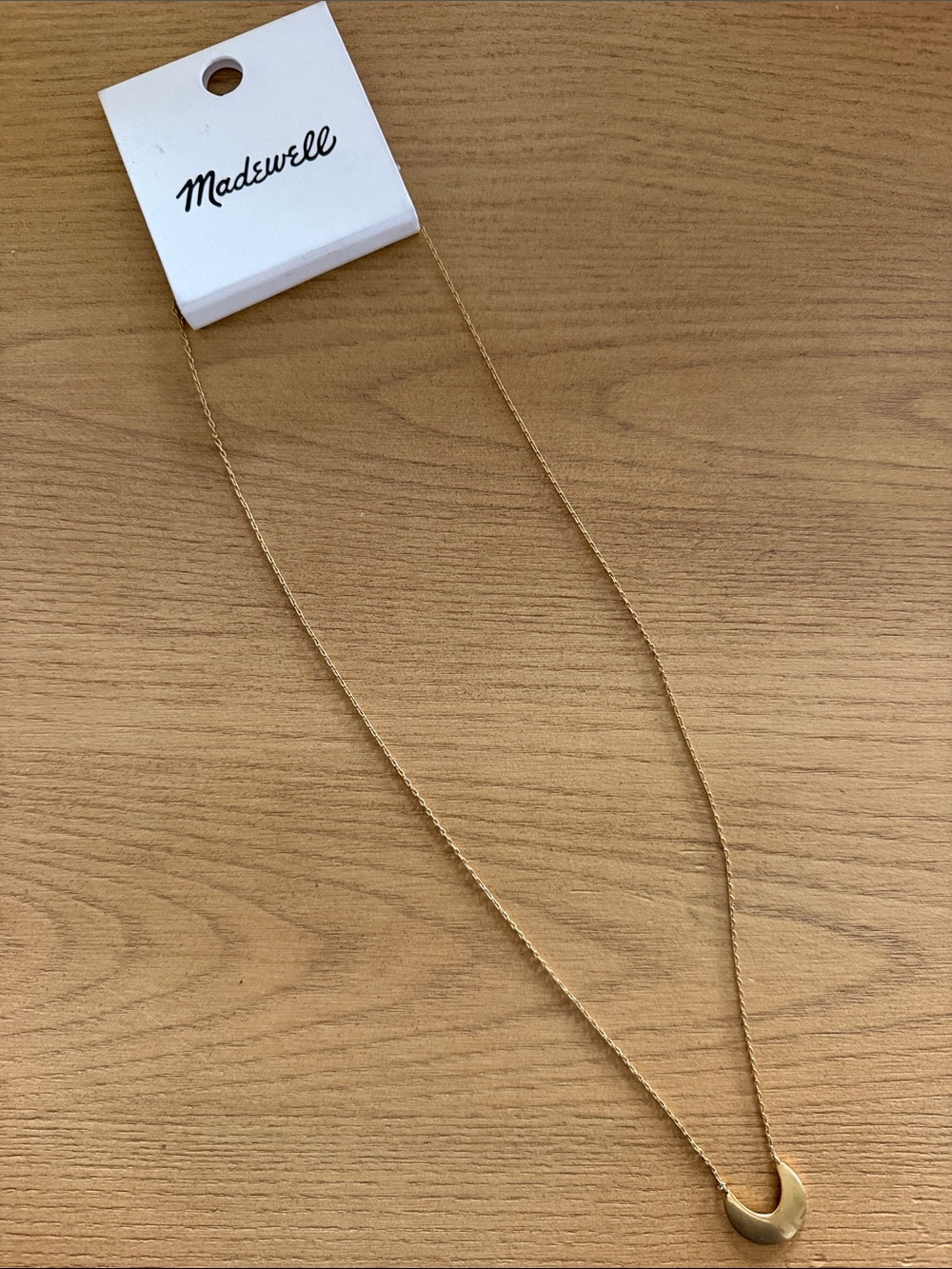 Madewell Long Gold Tone Crescent Necklace